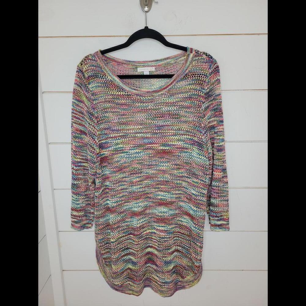 Westport 2X Multicolored loose knit long sweater